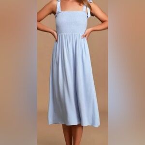 Lulu's Sky Blue Midi Dress